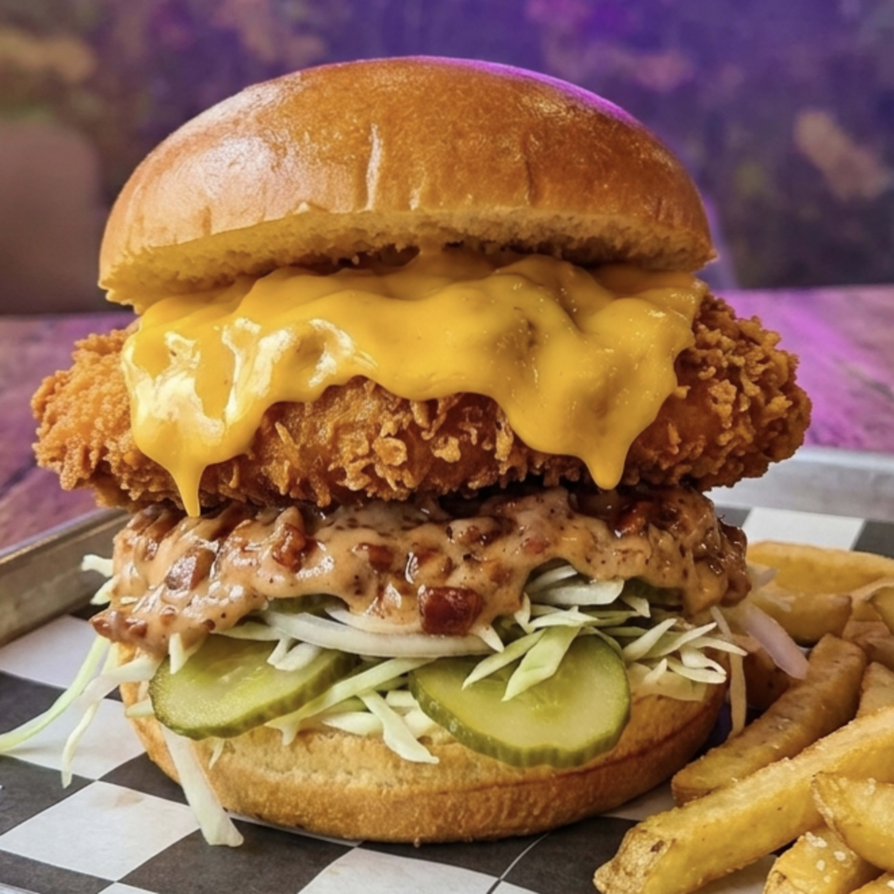 PICKLE BACON CHICKEN BURGER
