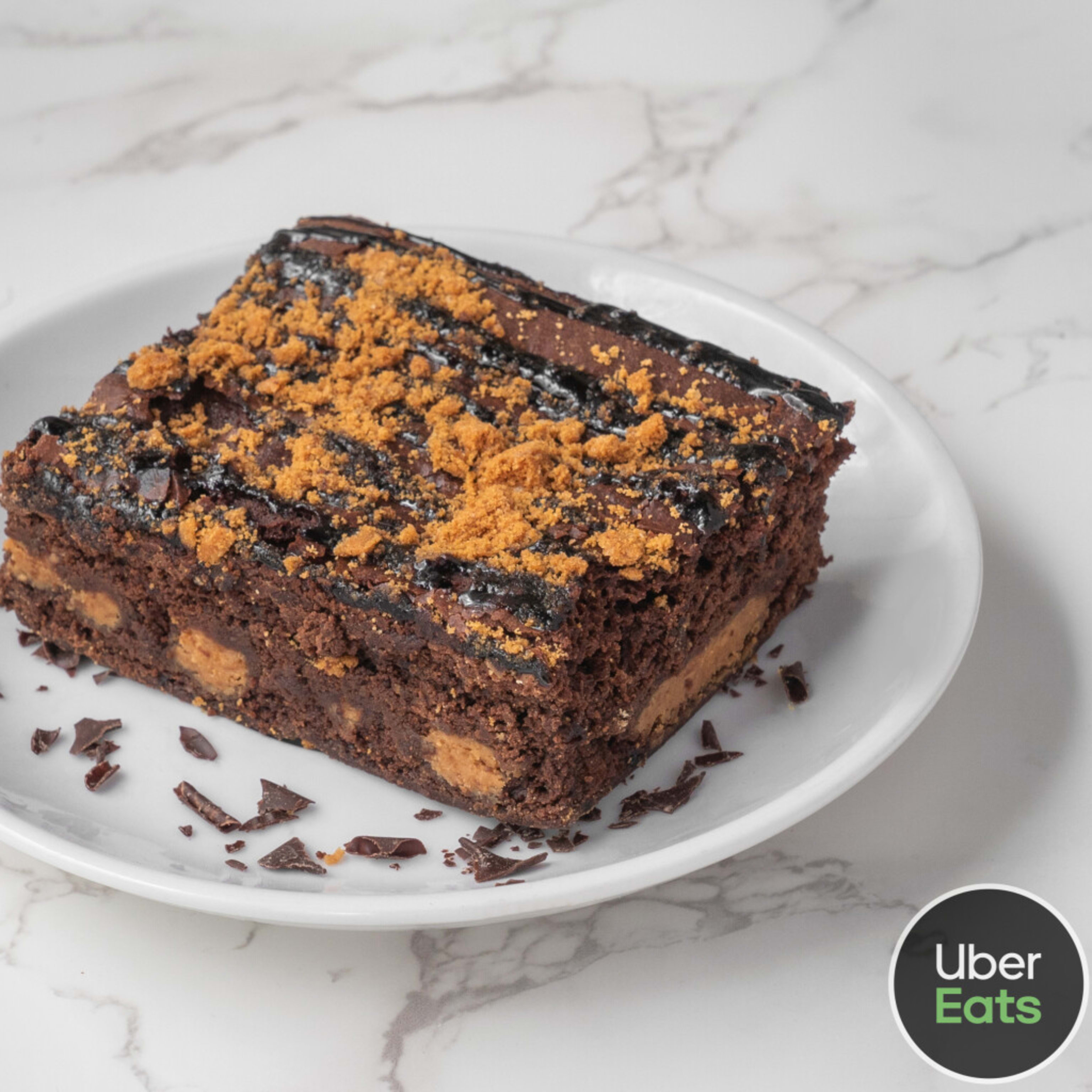 BROWNIE CREMA LOTUS Y MANTEQUILLA DE CACAHUETE (Vegano)