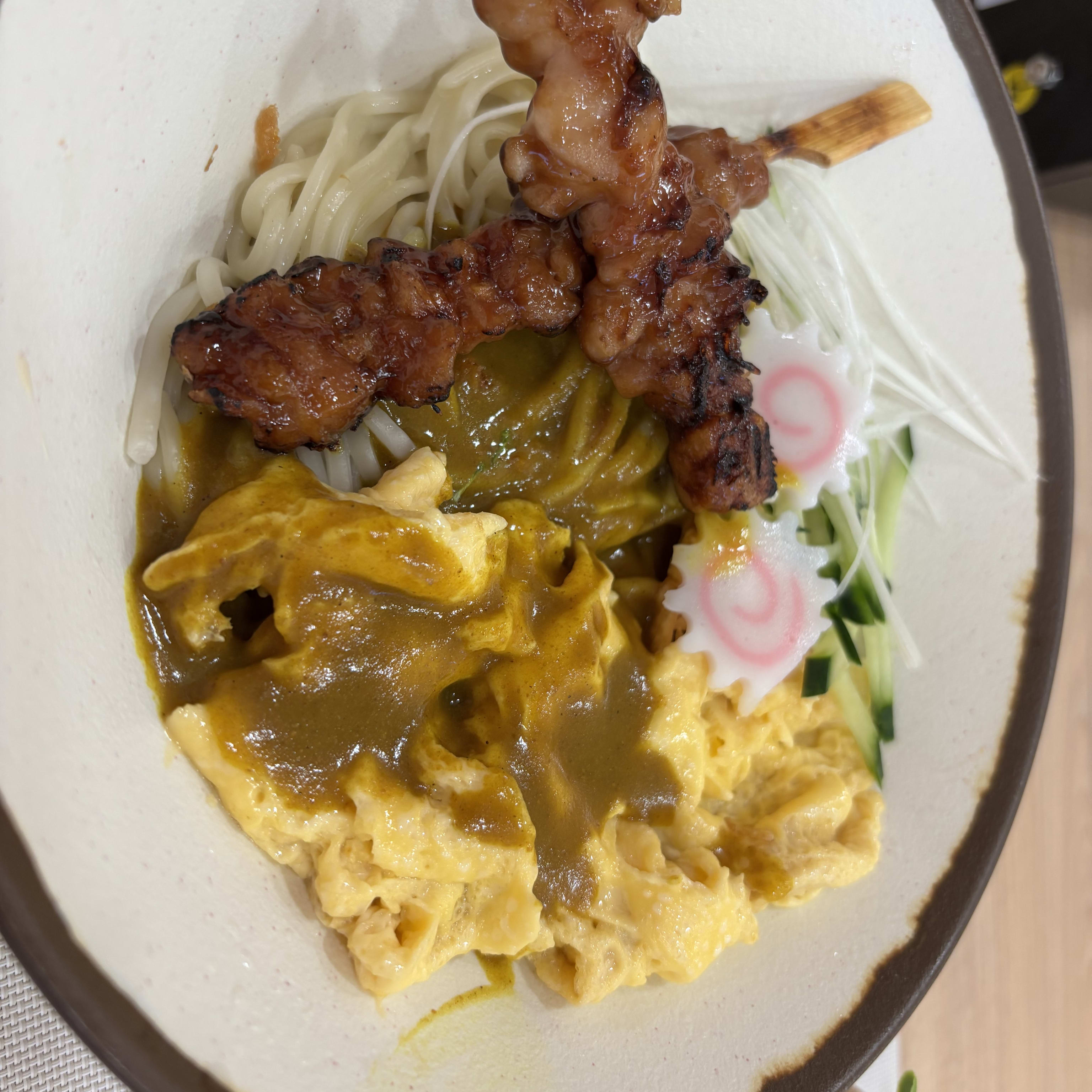 Yakitori curry Ramen sin caldo