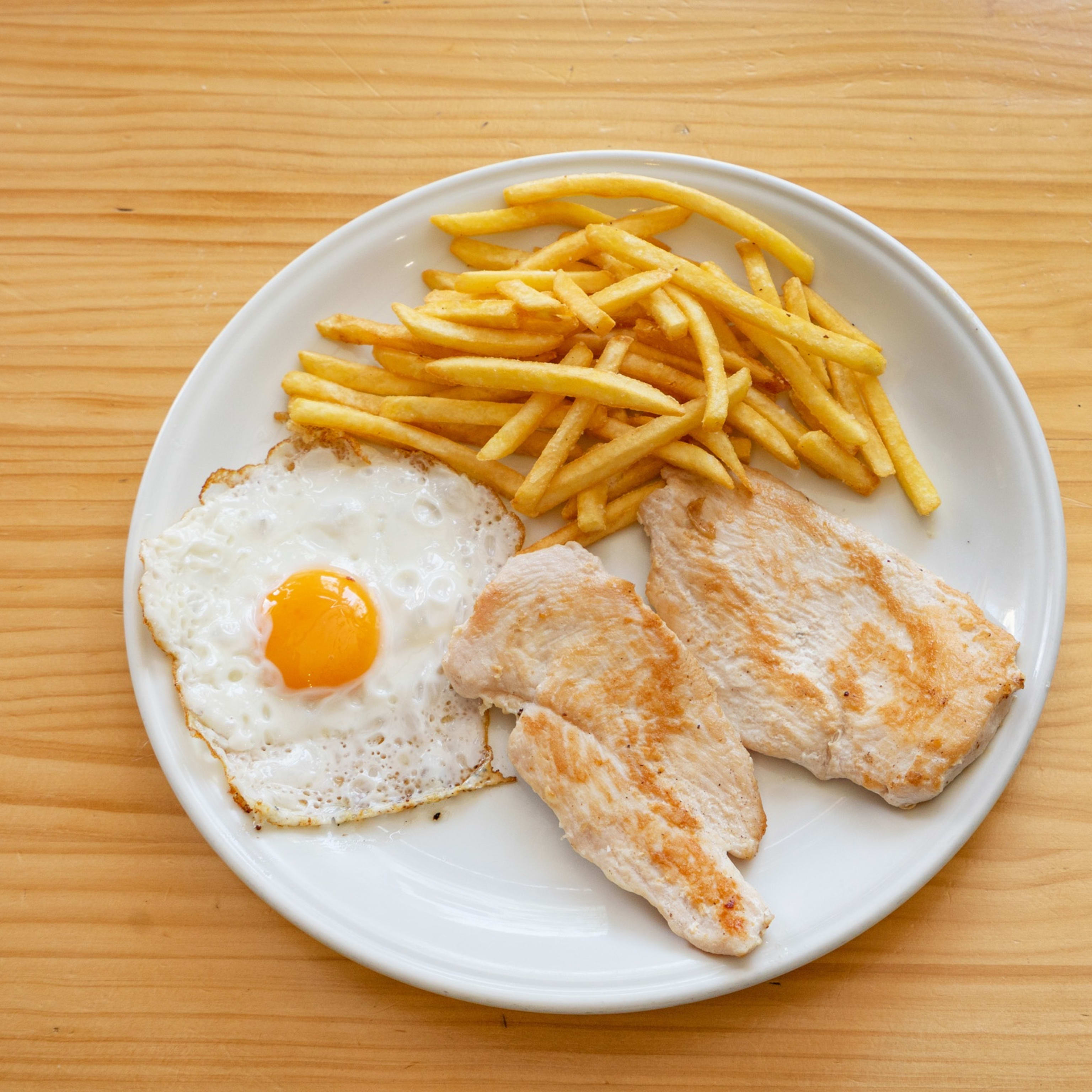 Pechuga + huevo + patatas