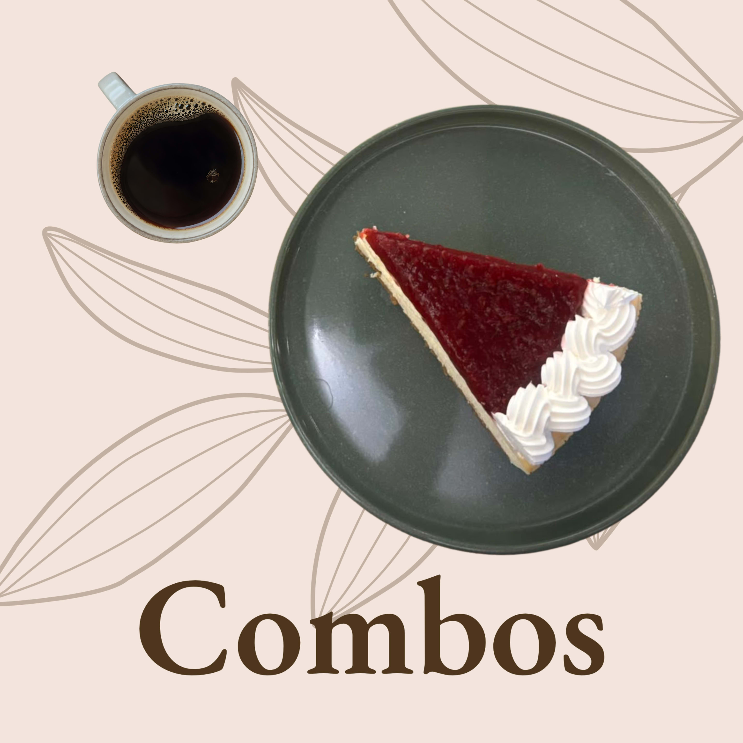 Cheesecake de zarzamora y café americano