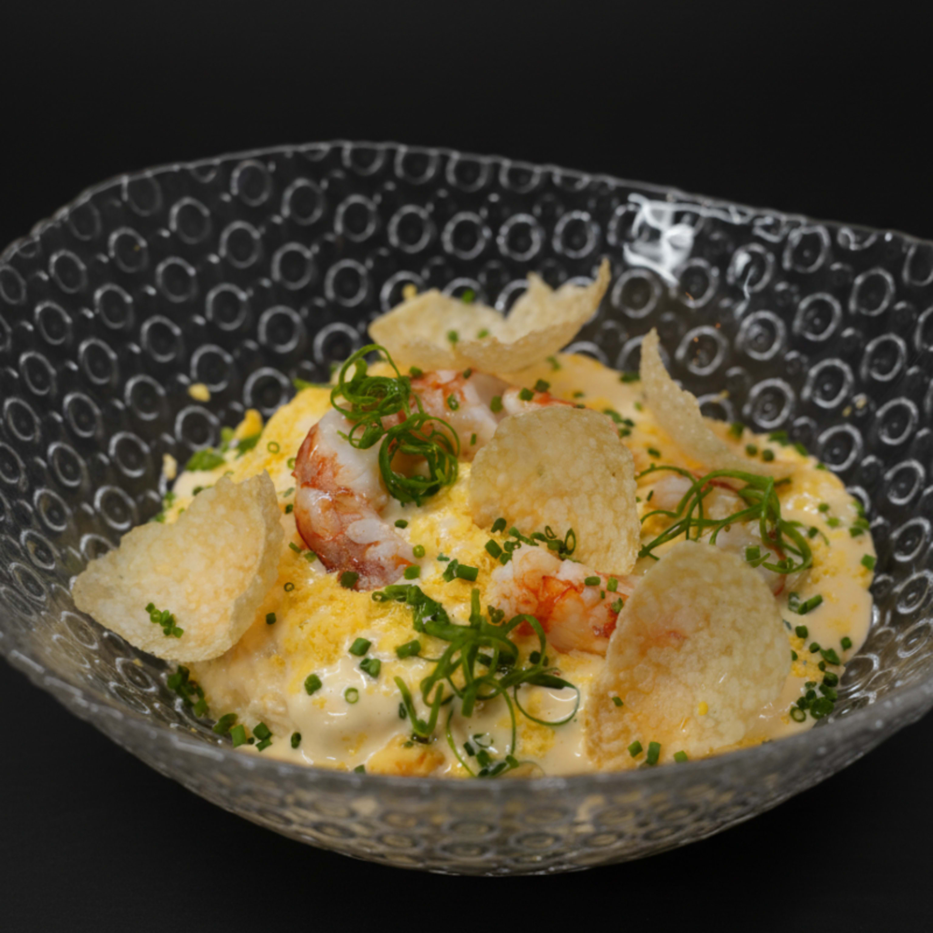 Ensaladilla cremosa de Gambón al ajillo