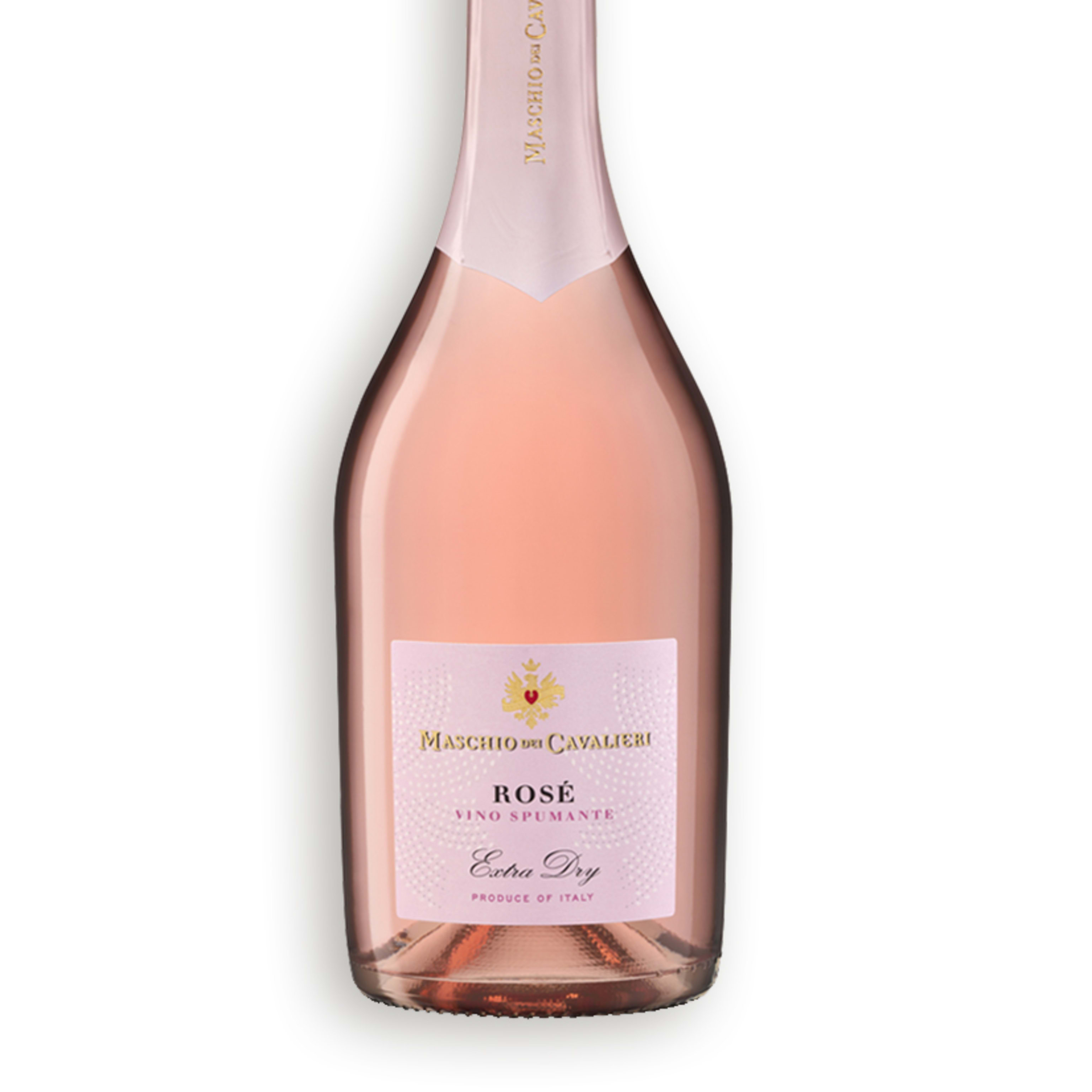 Botella Vino Espumoso Prosecco. Rosé Extra Dry. D.O. Trevisso.  Bod. Maschio dei Cavalieri.