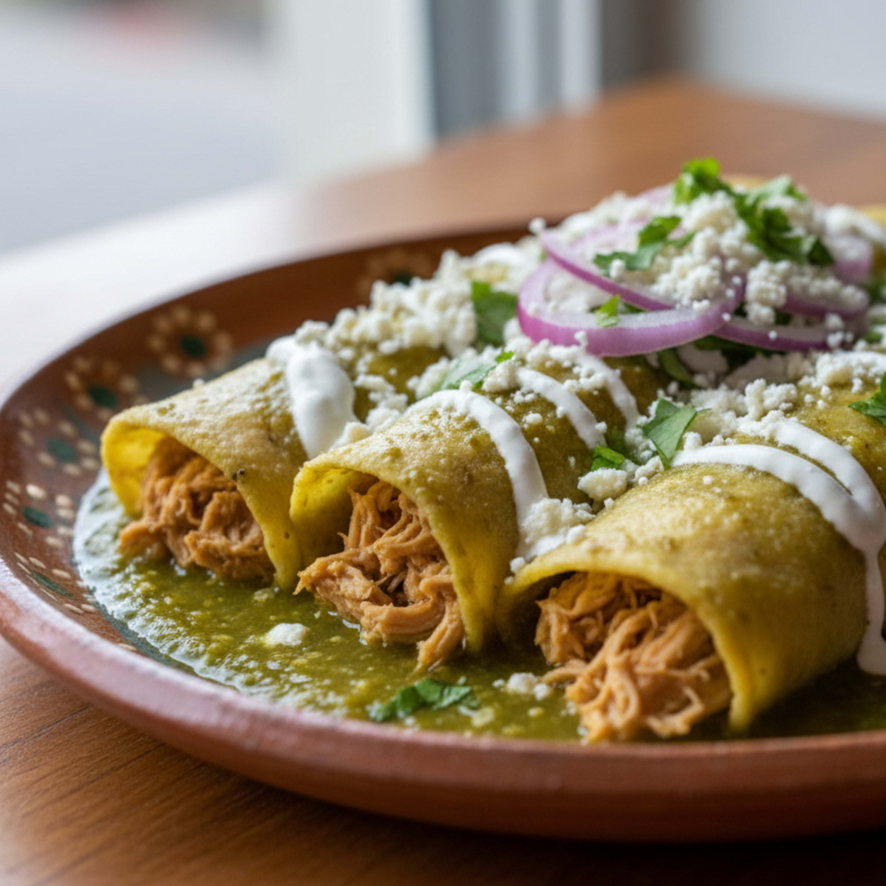 Enchiladas de salsa verde