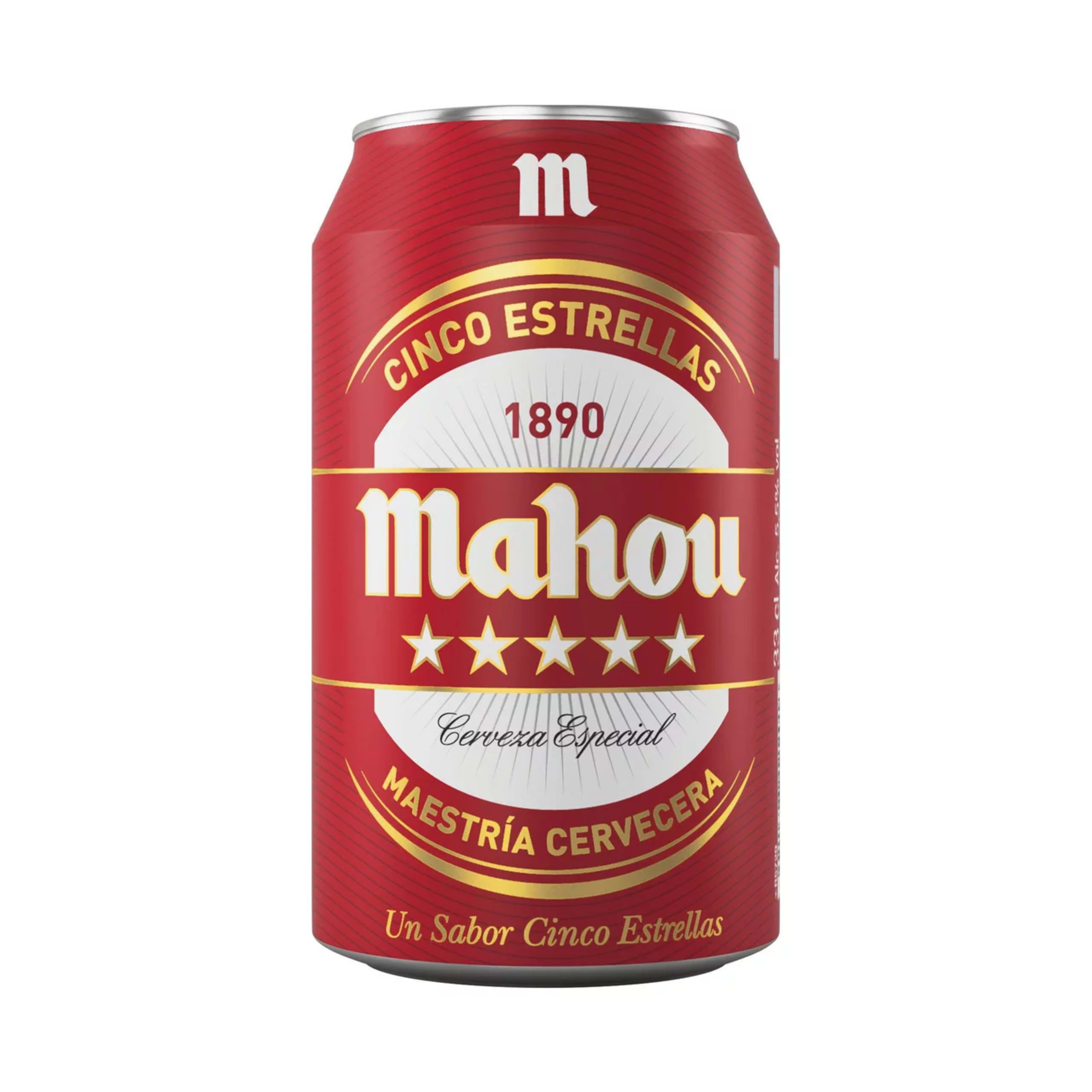 Lata de Mahou Cinco Estrellas 33cl.