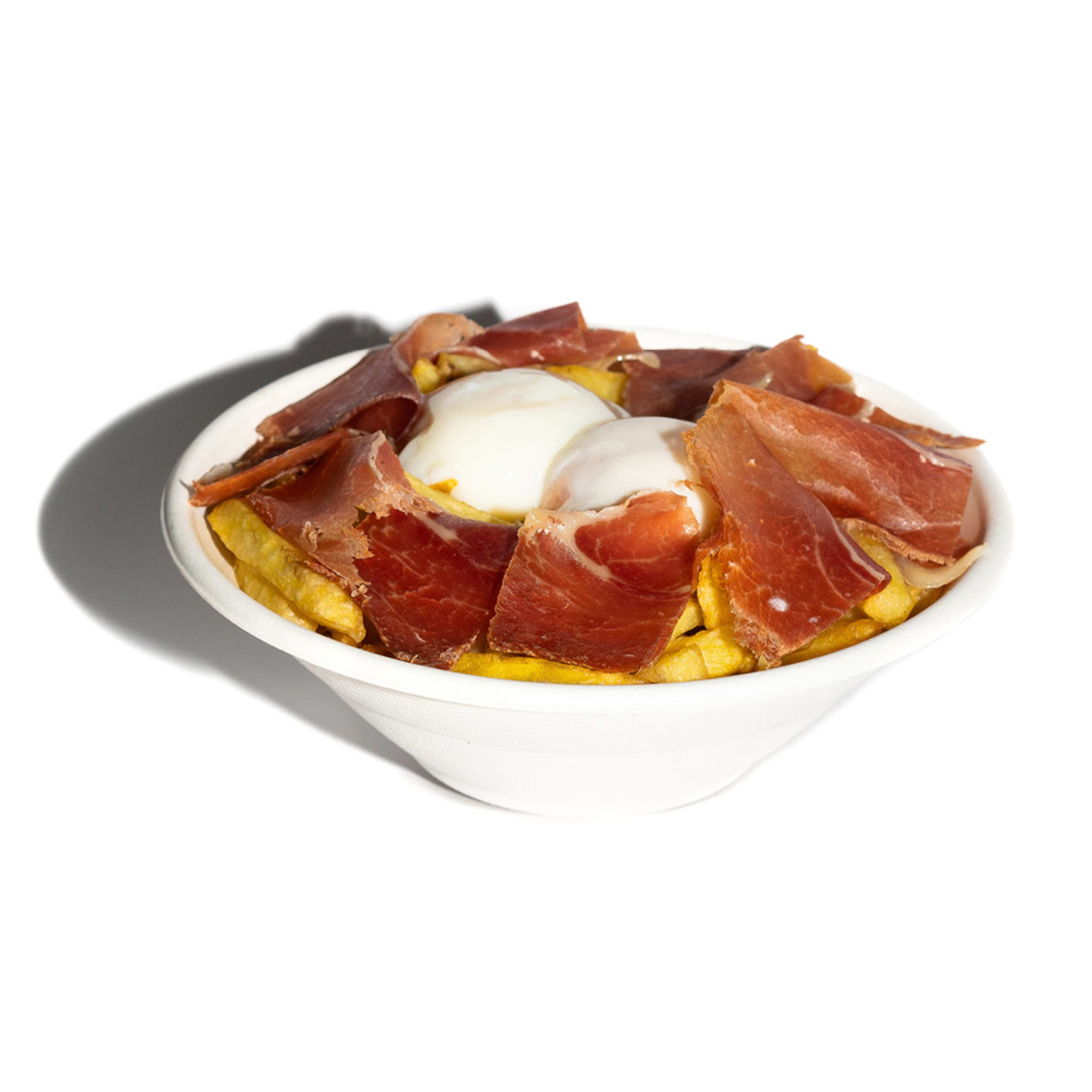 Los huevos estrellados con jamón