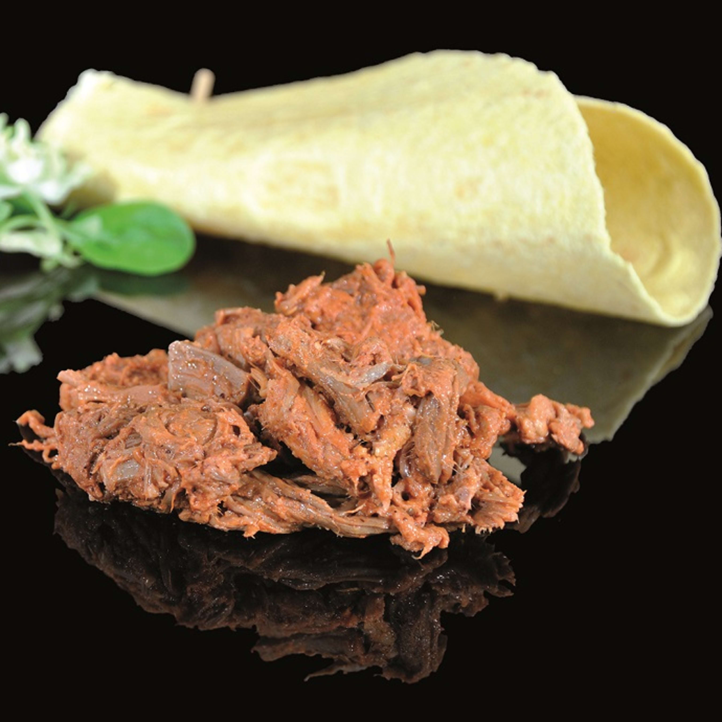 fajitas mexicanas de pulled pork bbq , 2 unidades( para celiacos poner en comentarios)