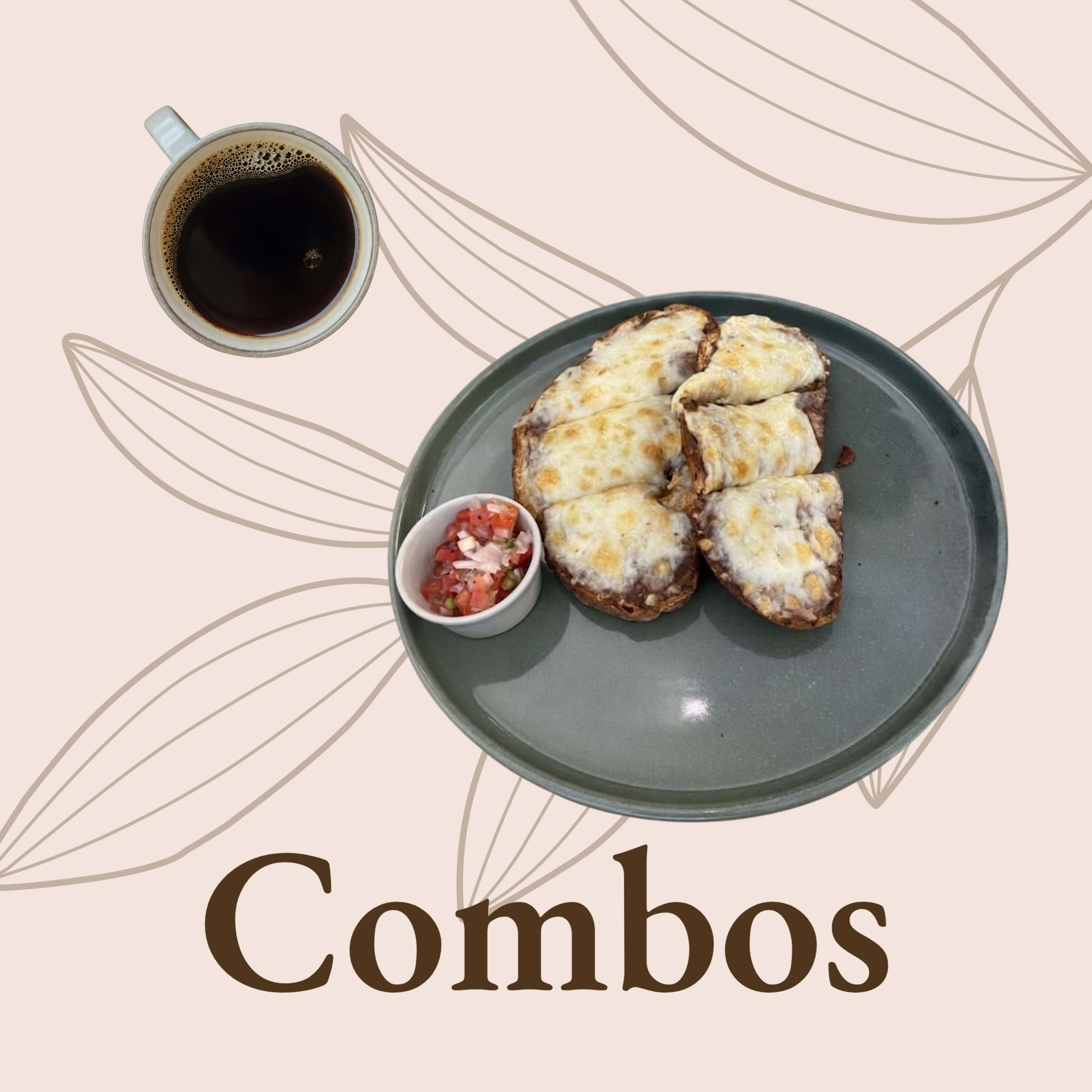 Molletes y café americano