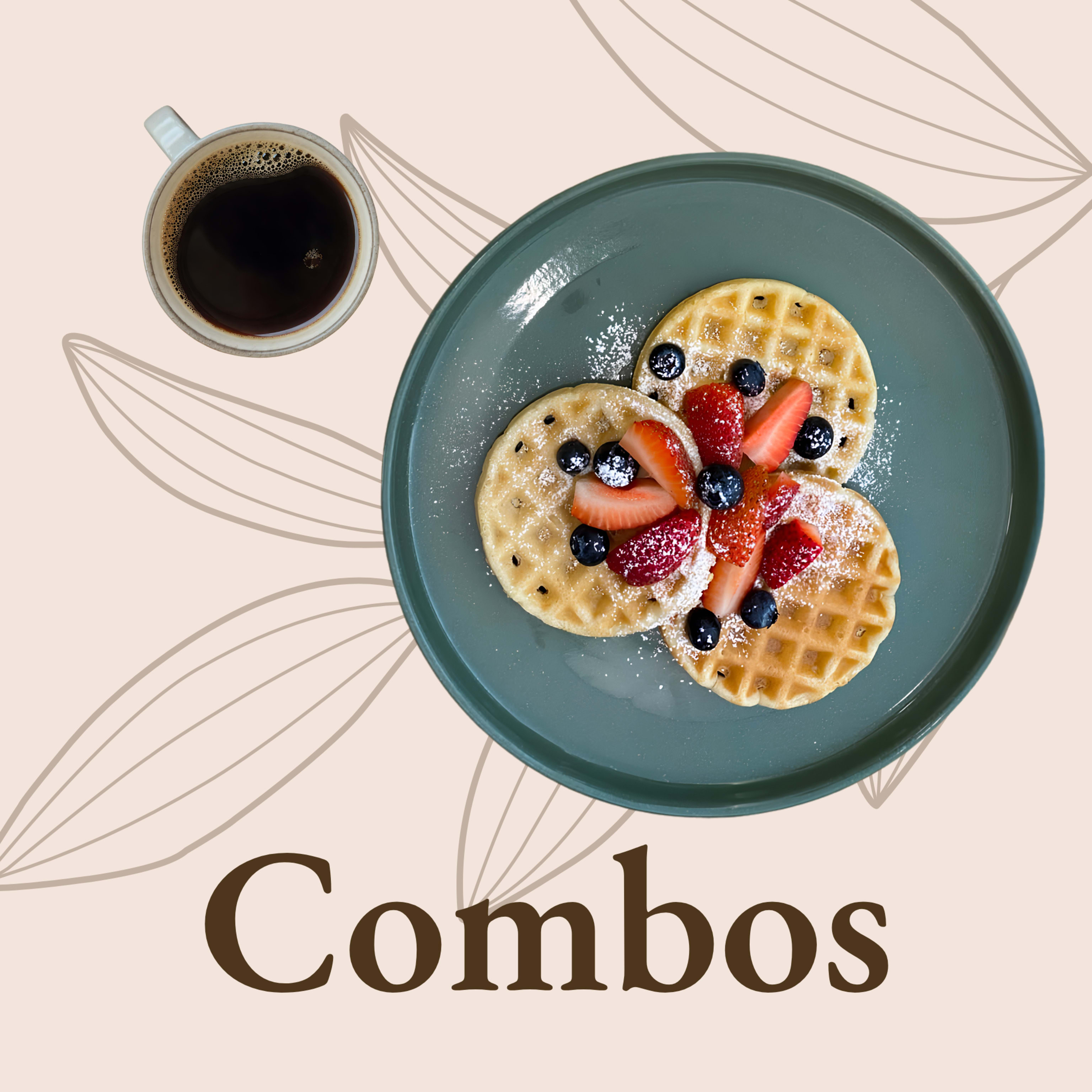 Waffles y café americano