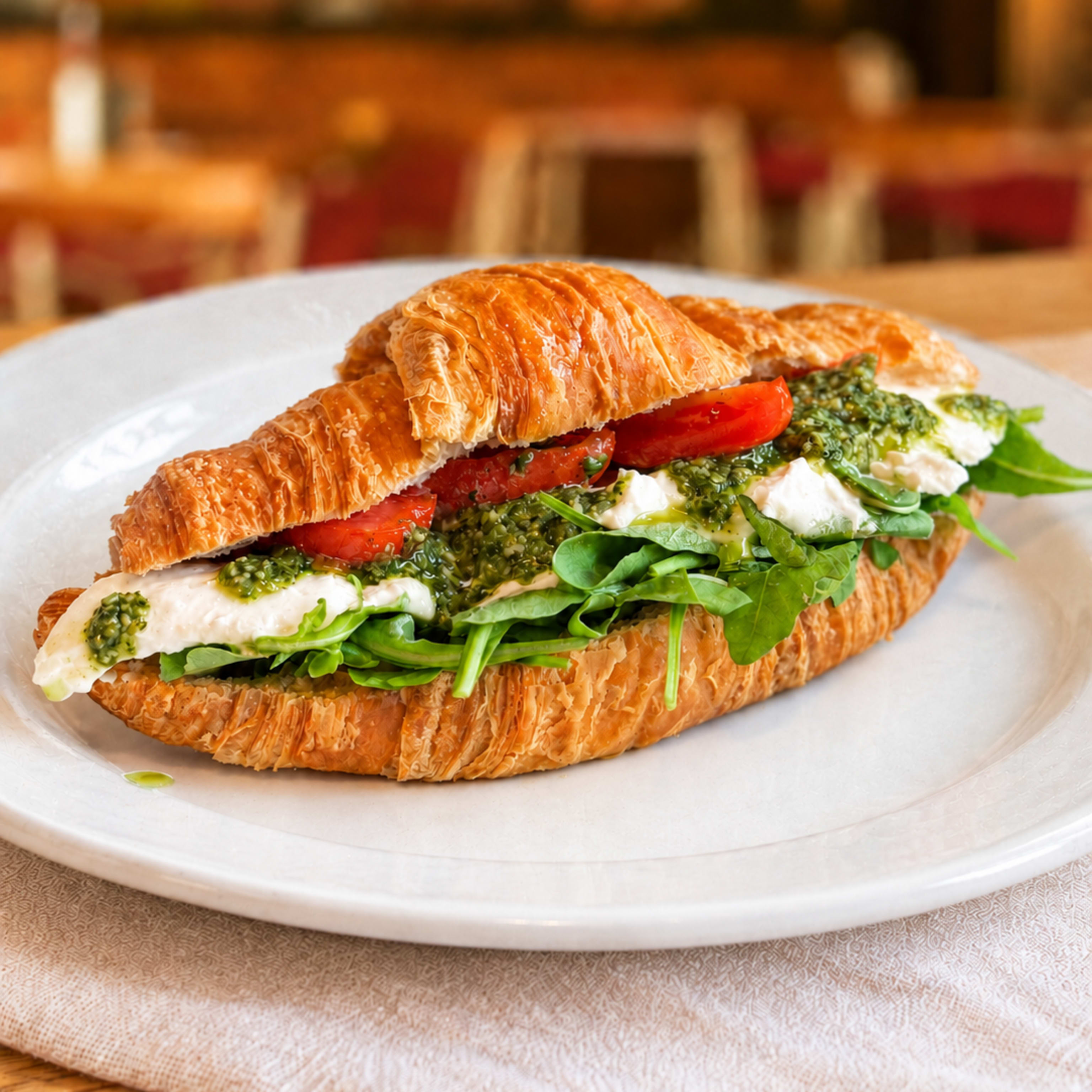 Cornetto burrata e pesto