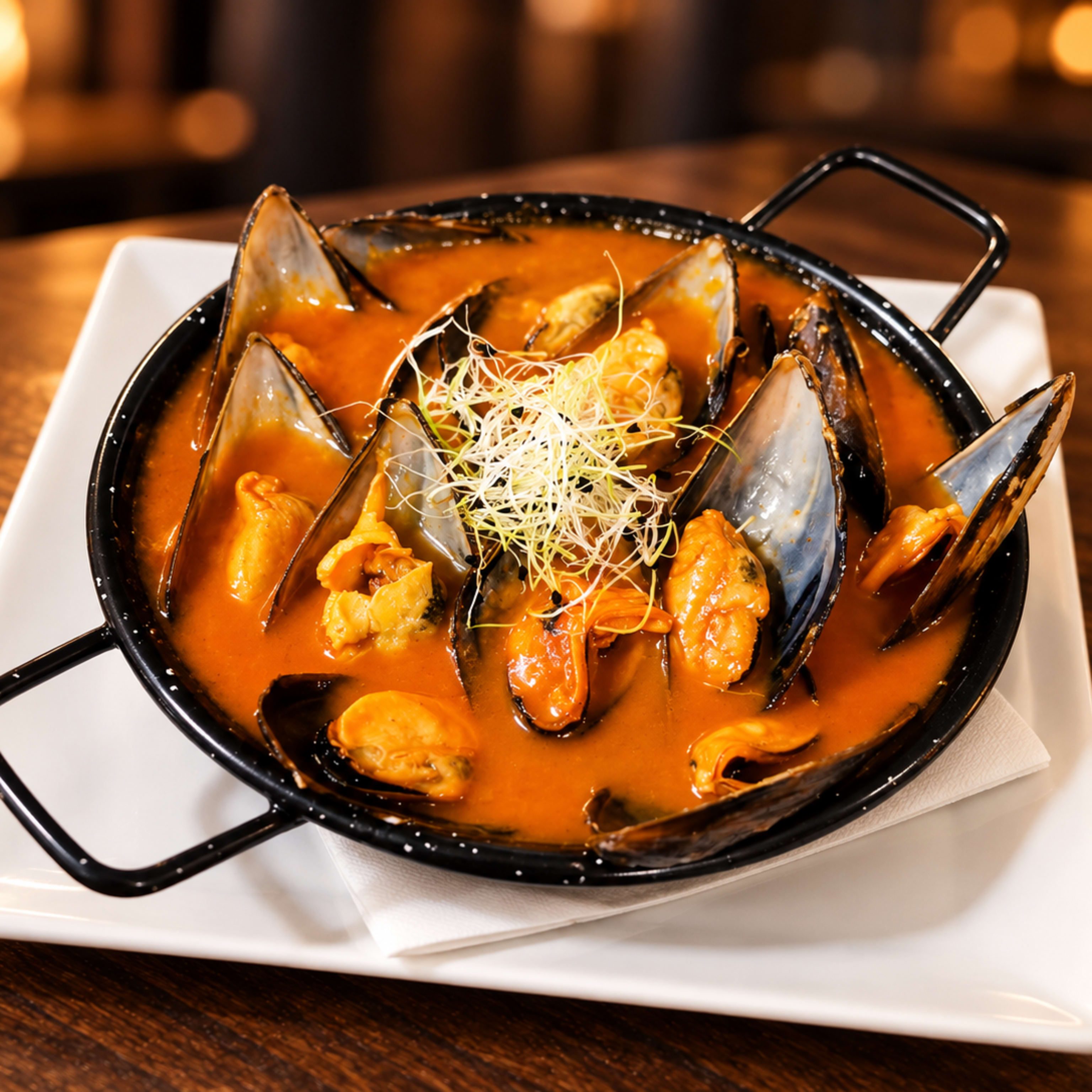 Casserole de moules en sauce