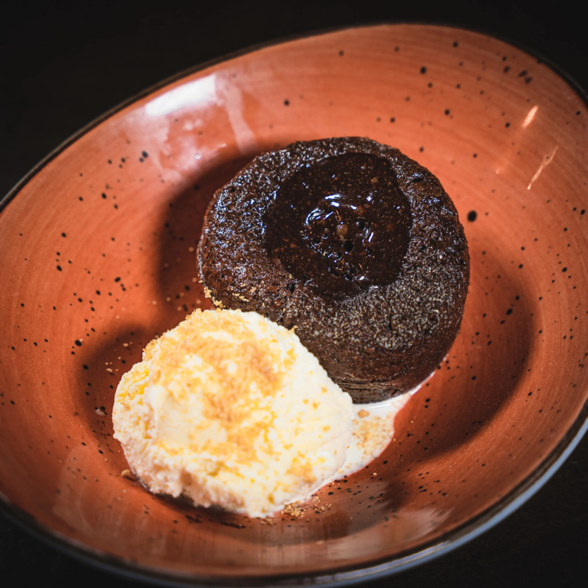 Coulant de Xocolata amb gelat de vainilla