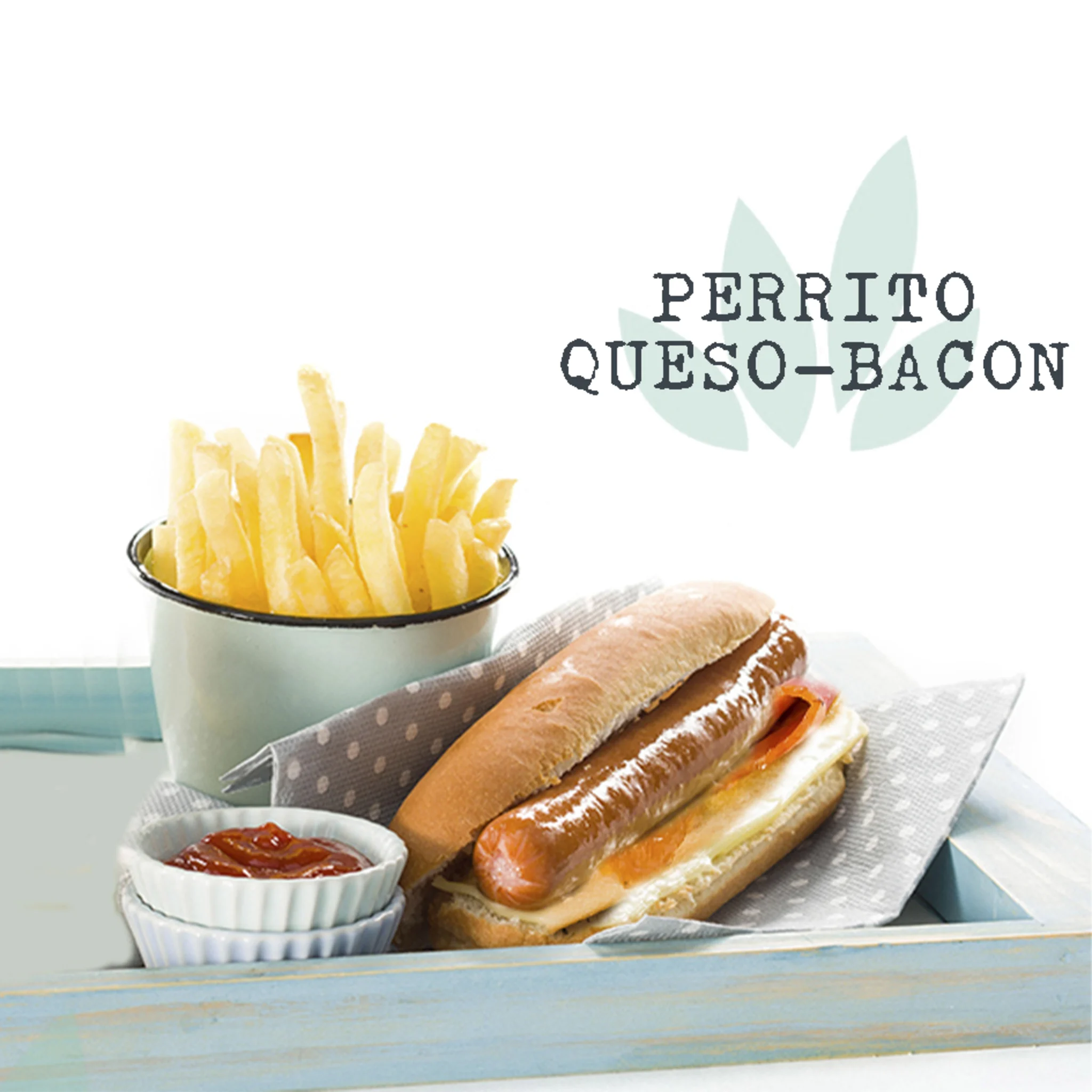 PERRITO CON QUESO Y BACON
