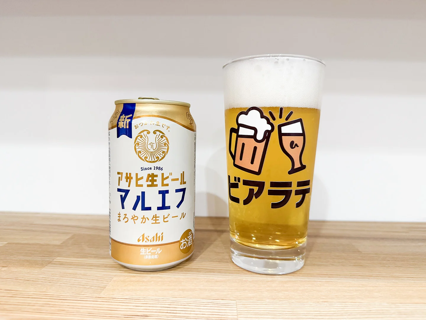 撮影した商品写真：アサヒ生ビール マルエフ