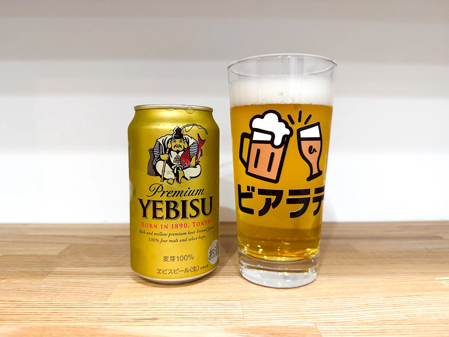 撮影した商品写真：ヱビスビール