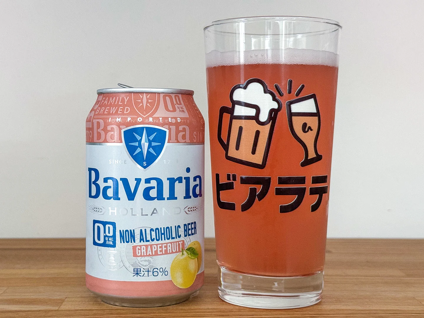 撮影した商品写真：Bavaria 0.0% グレープフルーツ