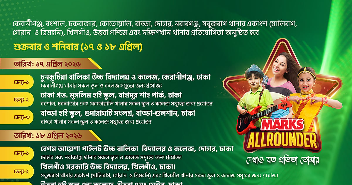 ঢাকার আঞ্চলিক পর্বে মার্কস অলরাউন্ডারের প্রতিযোগিতা
