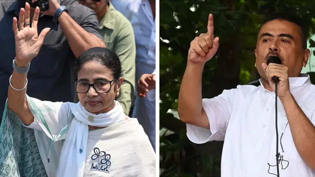 মমতা ব্যানার্জীর বিরুদ্ধে শুভেন্দু অধিকারীর লড়াই