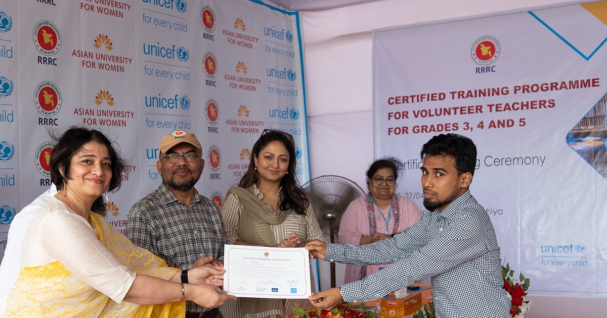 রোহিঙ্গা শিশুদের শিক্ষার মানোন্নয়নে সনদ পাচ্ছেন ১১০০-এর বেশি শিক্ষক