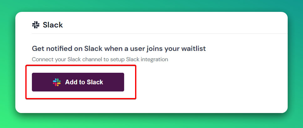 Add Slack button