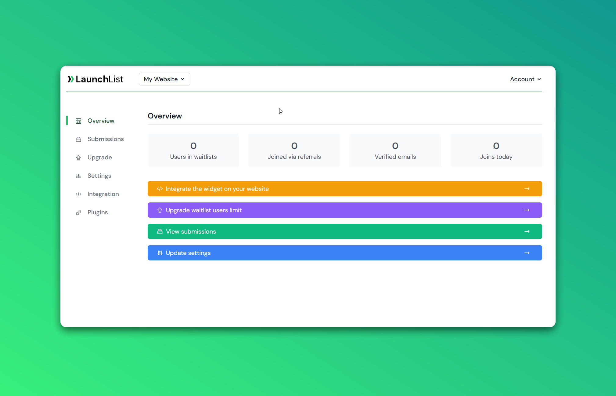 Waitlist dashboard 