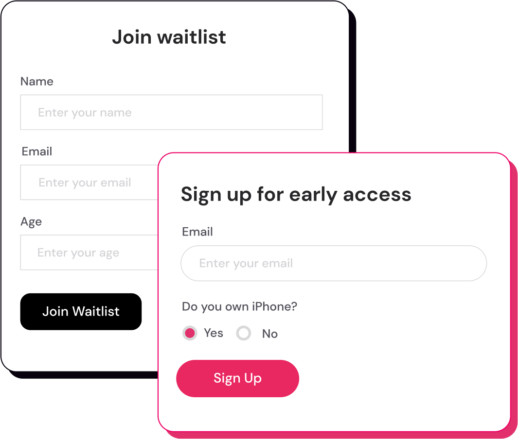 Waitlist form examples