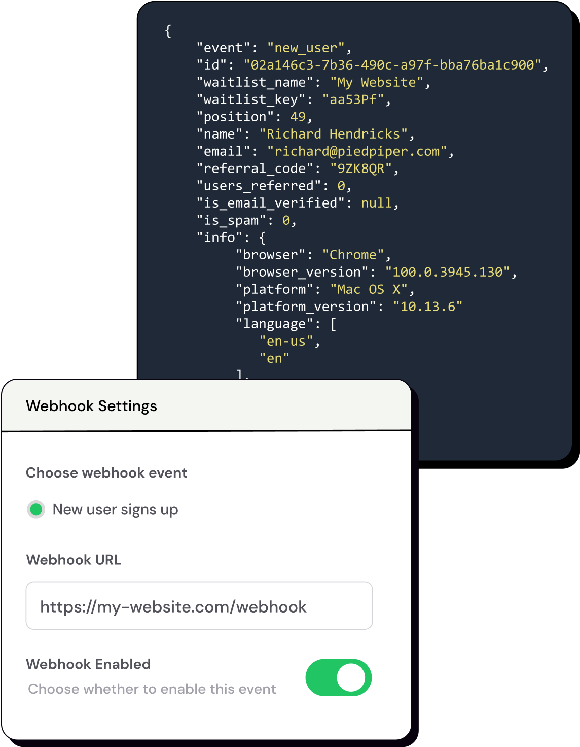 Webhook settings