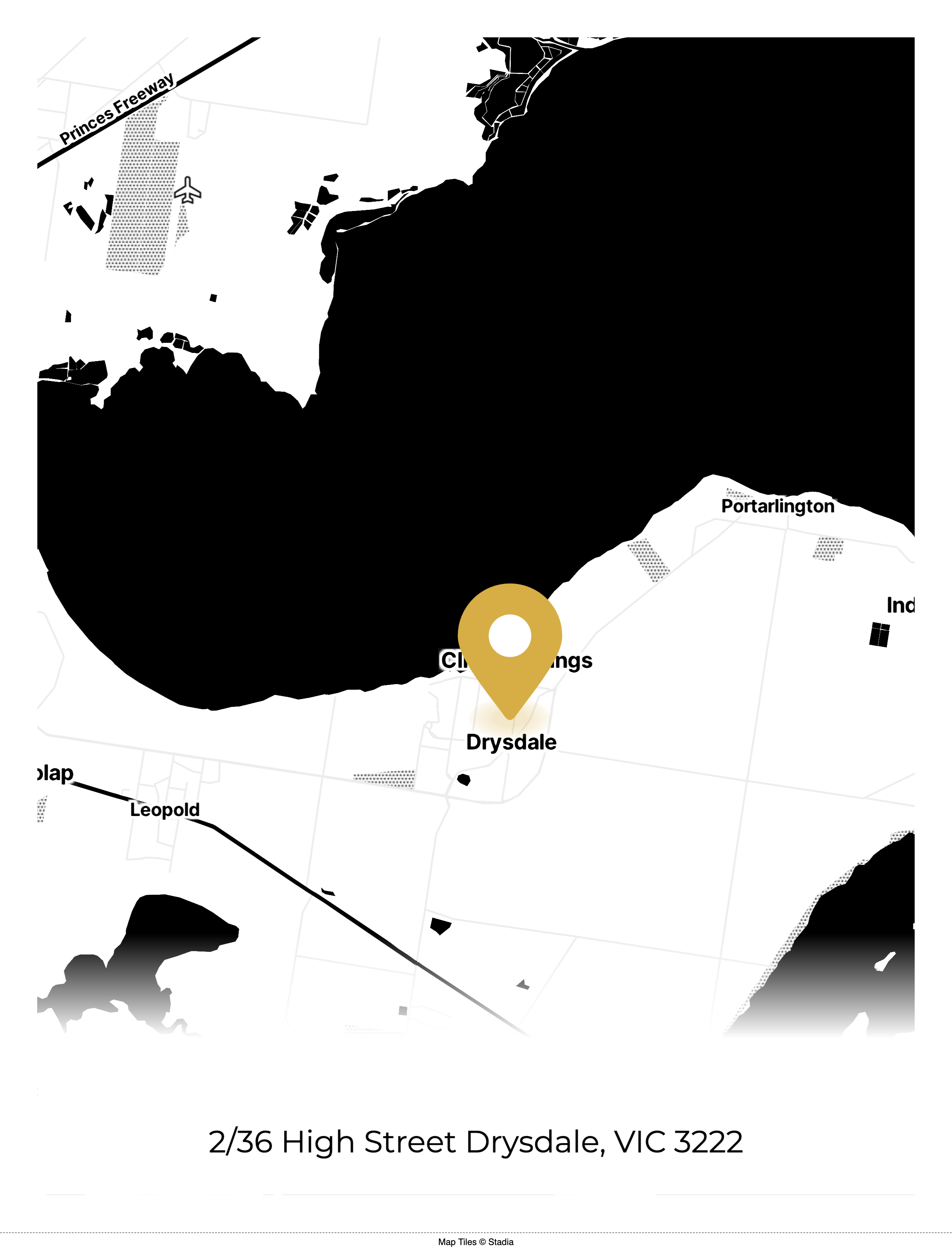 Map showing Drysdale clinic location