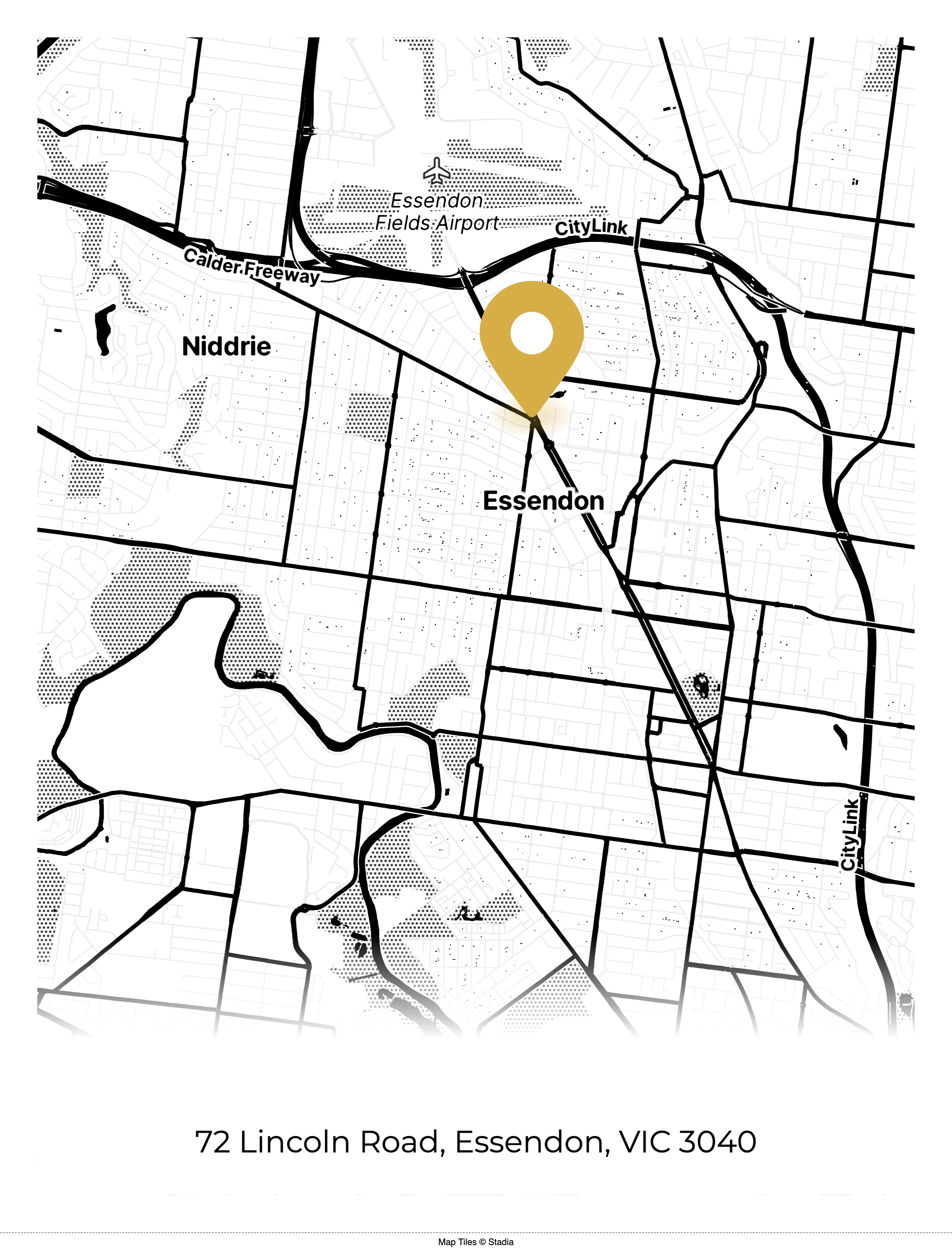Map showing Essendon clinic location