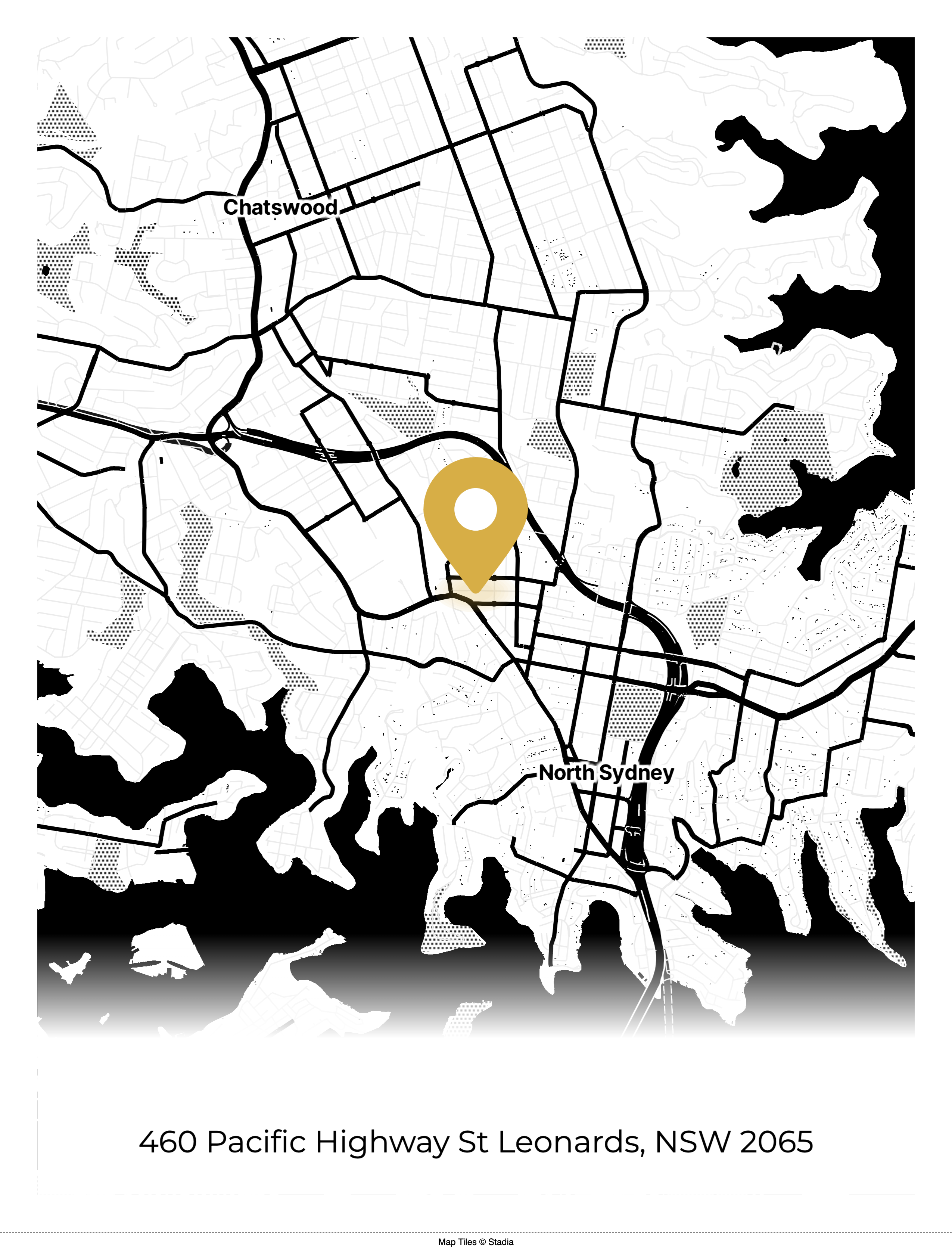 Map showing St Leonards clinic location