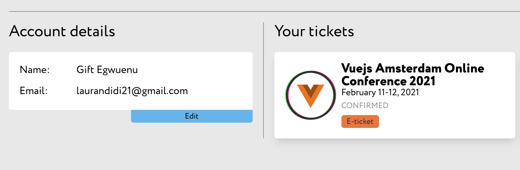 Vuejs amsterdam 2021 ticket