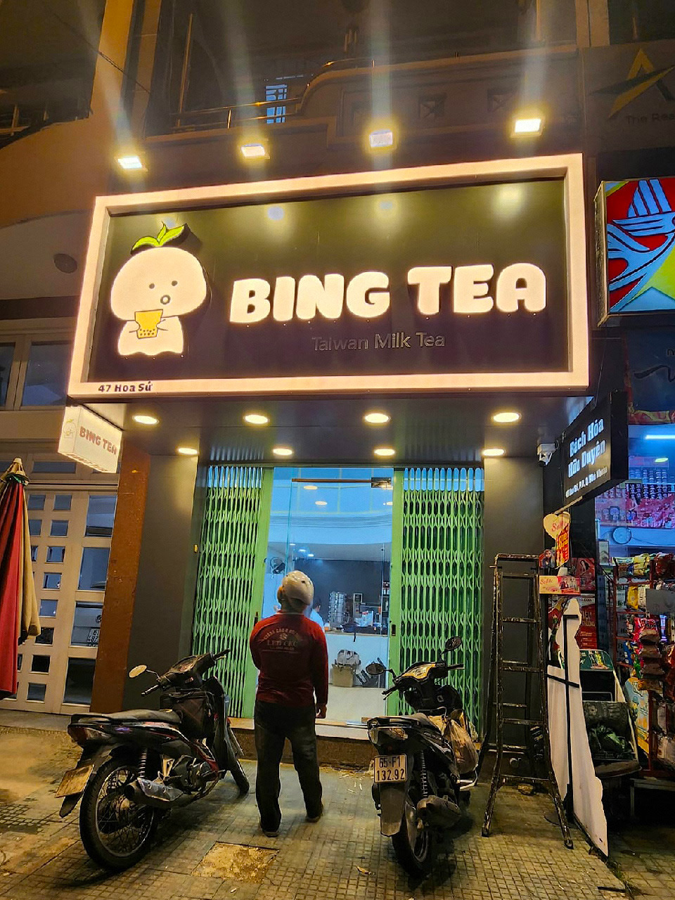 Mẫu bảng hiệu alu chữ nổi phát sáng cho tiệm trà sữa