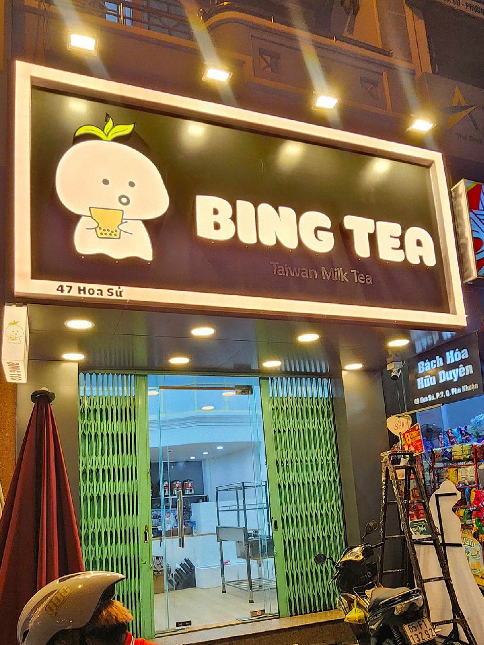 Thi công bảng hiệu alu chữ nổi cho quán trà sữa