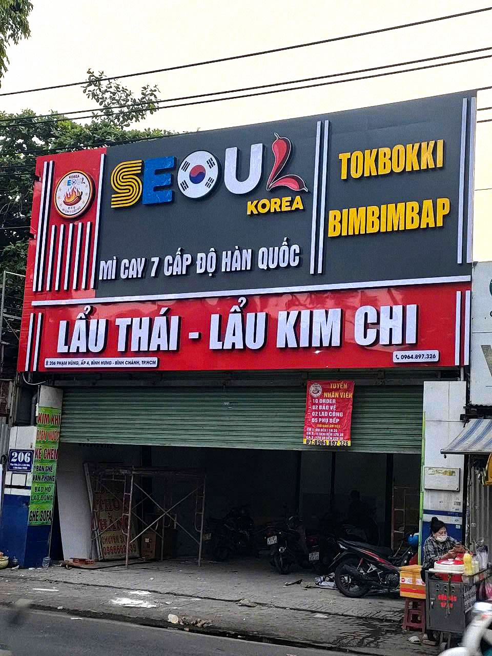 Mẫu biển quảng cáo nhà hàng alu chữ nổi hiện đại