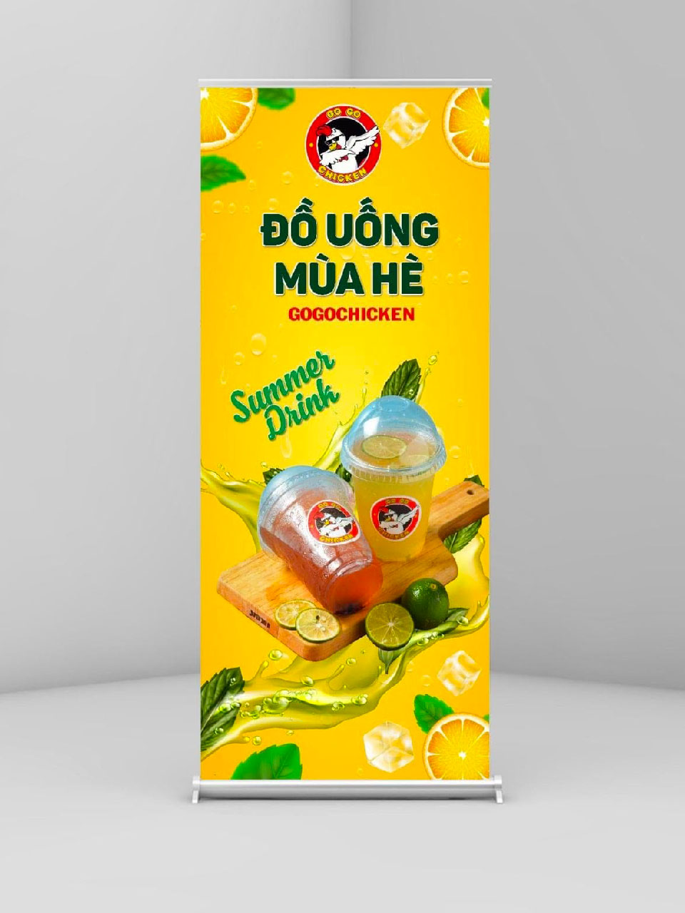 Standee cuốn nhôm cường lực khung nhôm cao cấp