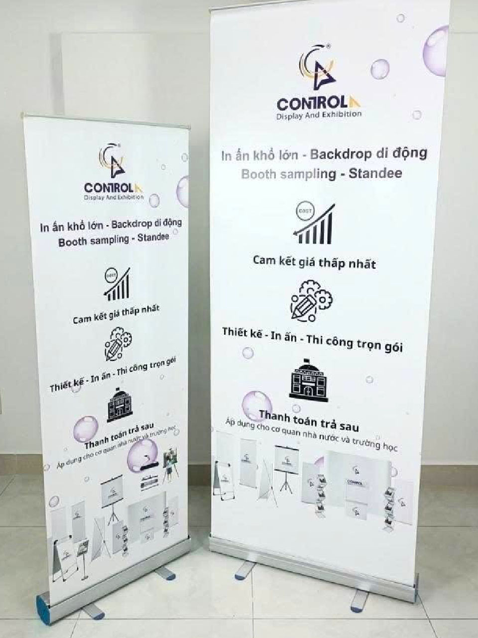 Standee cuốn nhôm cường lực in kỹ thuật số