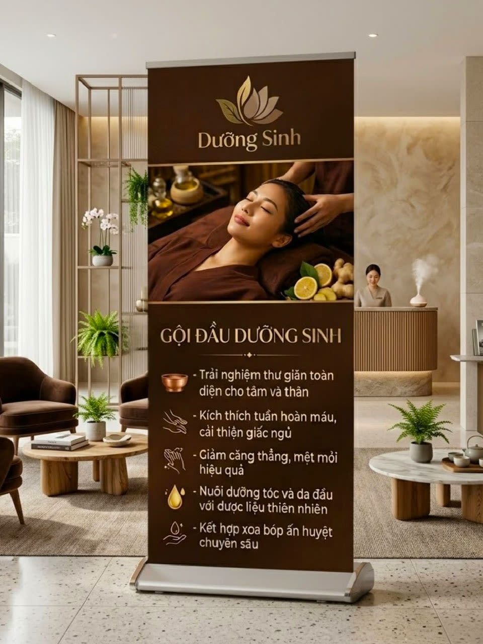 Standee cuốn hào hoa 1 mặt