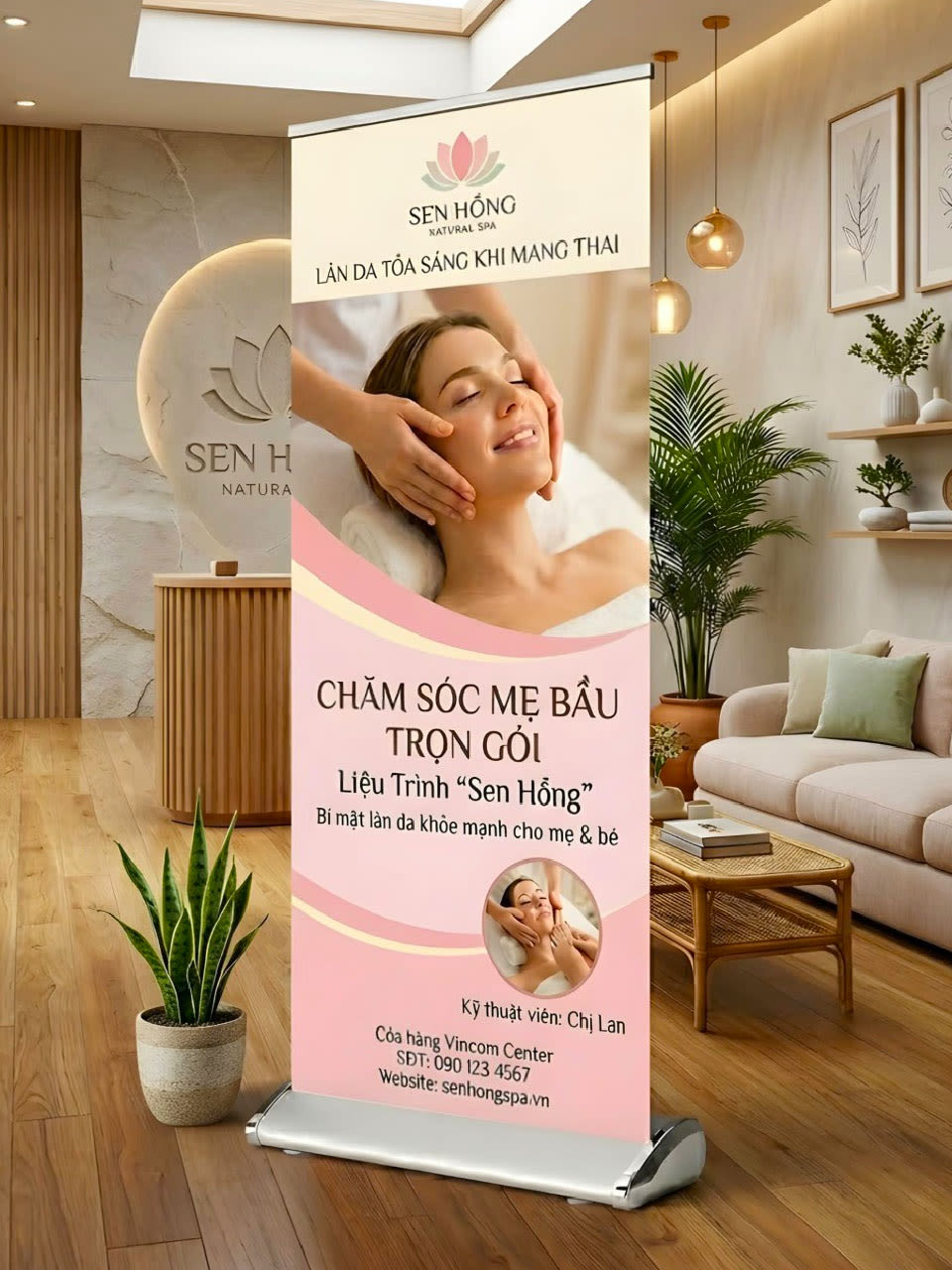 Standee cuốn hào hoa quảng cáo sự kiện