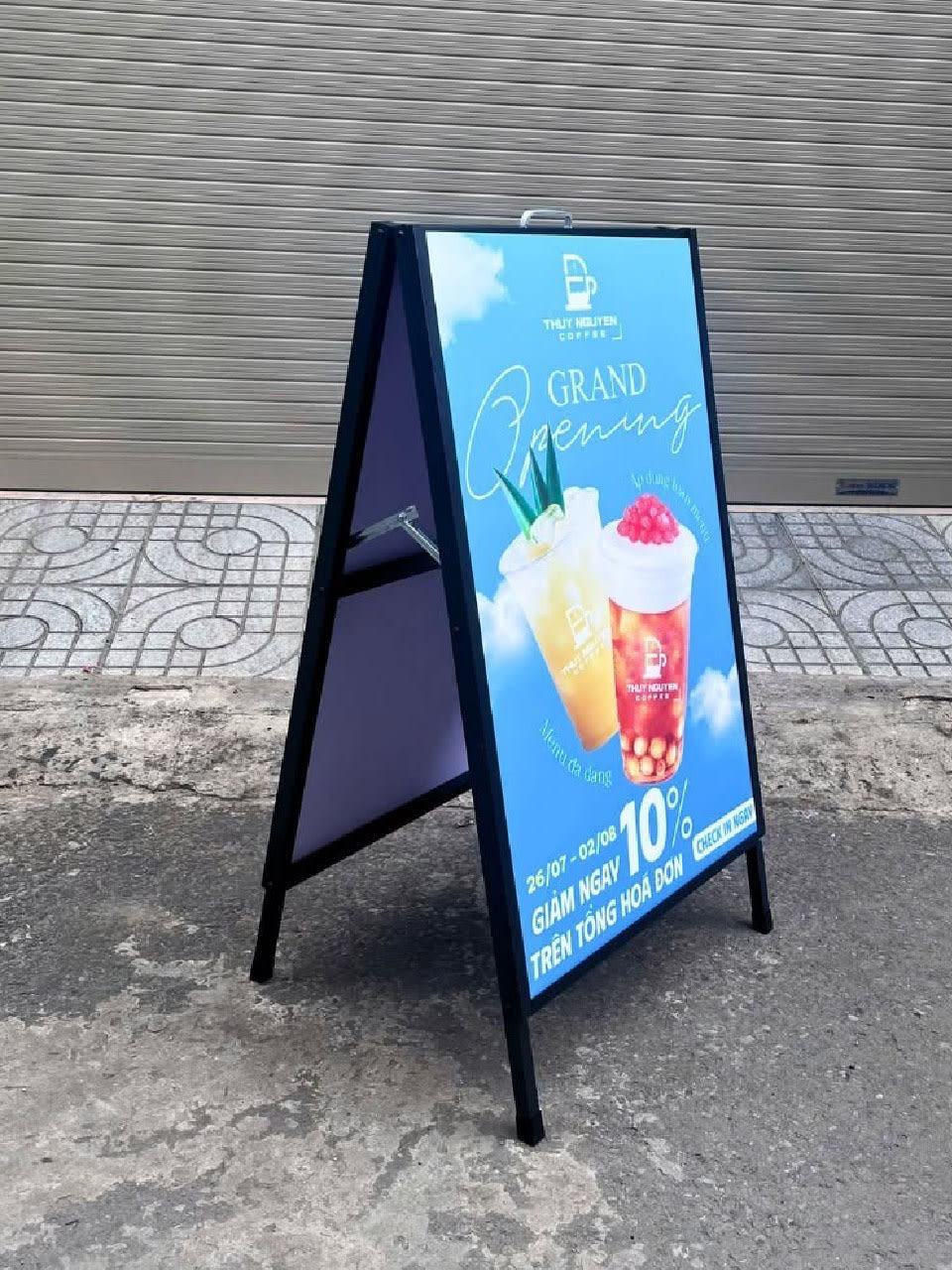 Biển standee khung sắt chữ A 2 mặt