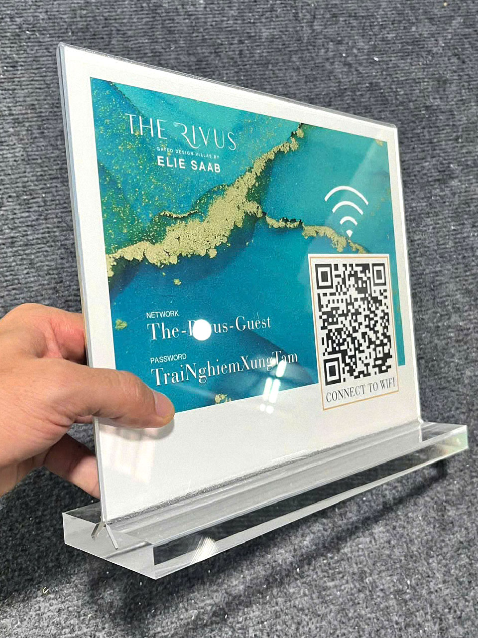 Standee QR Code mica 2 mặt cho cửa hàng