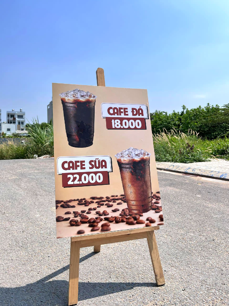 Biển standee chân gỗ 1 mặt