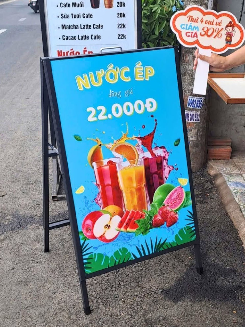 Standee chữ A 1 mặt trưng bày menu