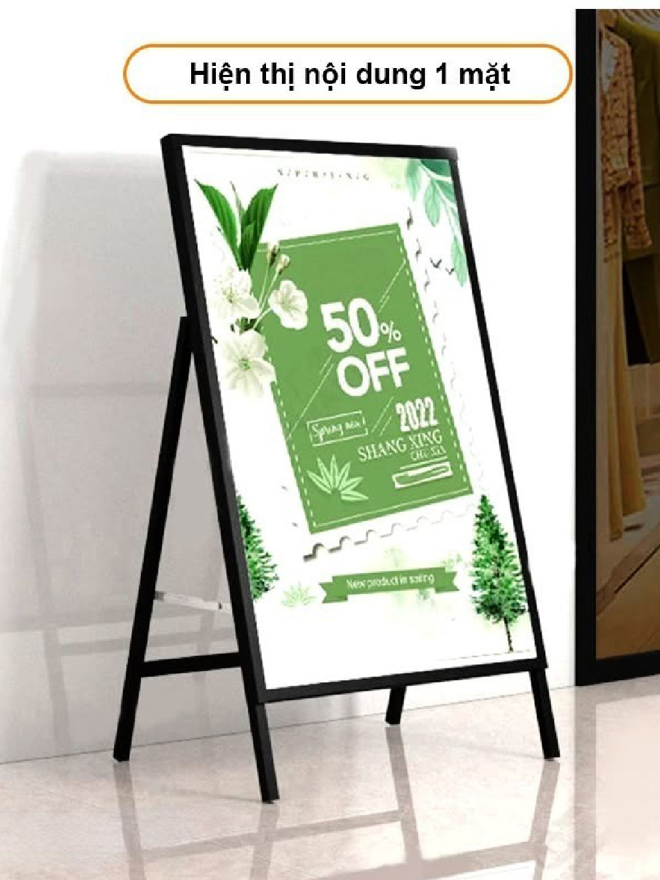 Standee chữ A 1 mặt cho showroom