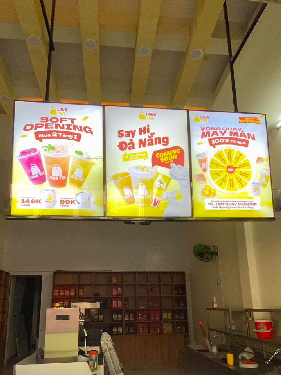 Bảng menu LED thả trần A2 cho quầy order