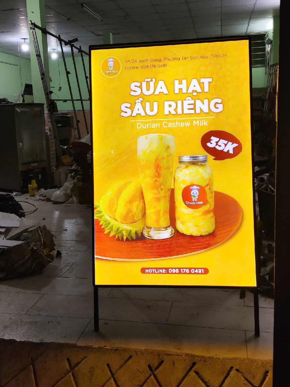 Bảng menu LED 50x70cm trưng bày thực đơn hai mặt