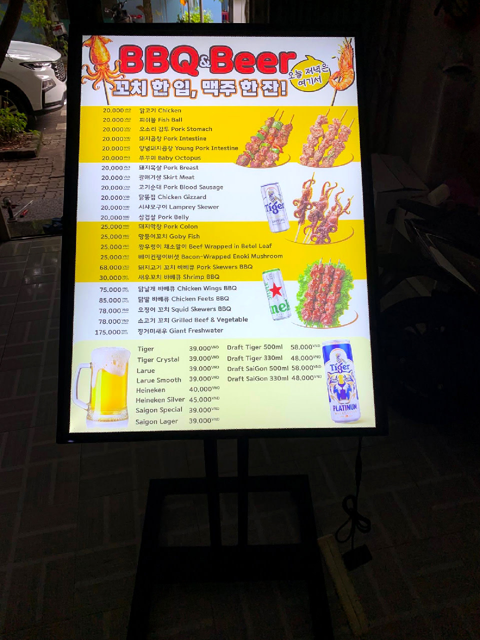 Bảng menu LED 50x70cm quảng bá sản phẩm