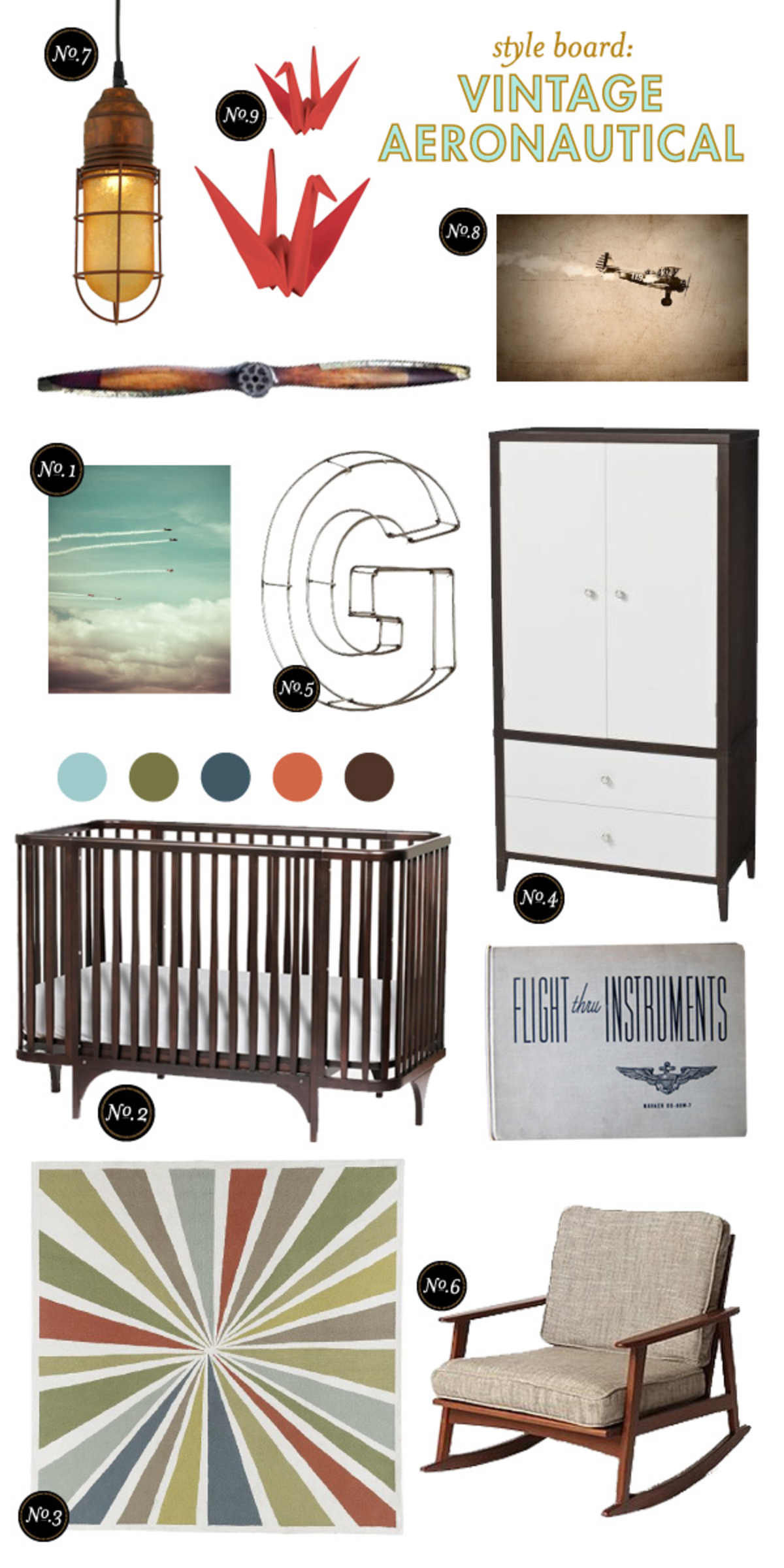 Nursery Inspiration Board; Boy's Nursery Style Board