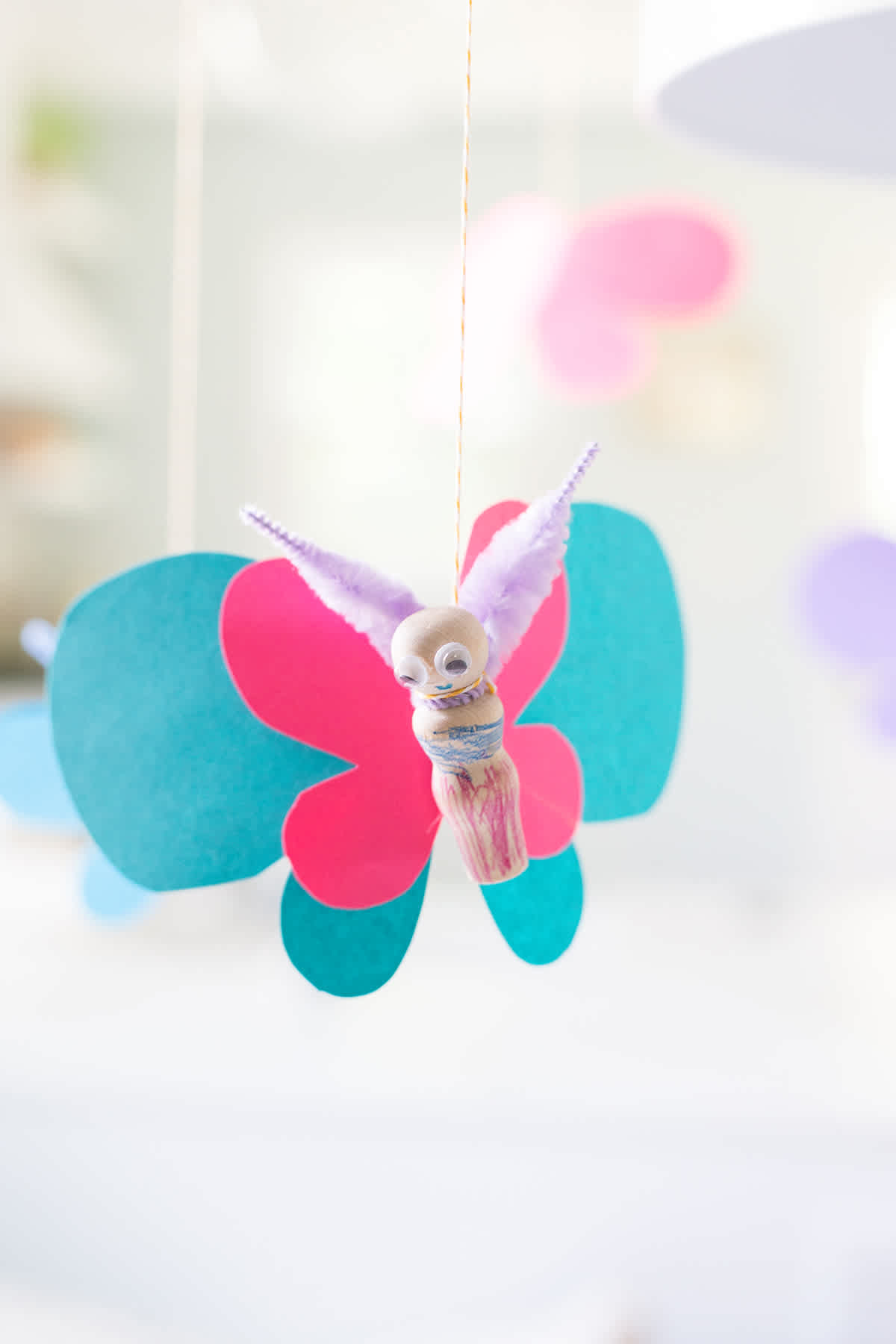 DIY butterfly craft with kids