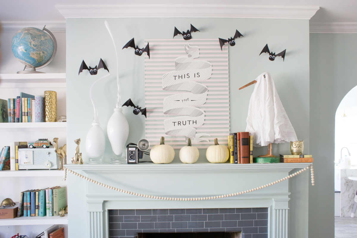 Cute And Easy Halloween Mantel Decor - Lay Baby Lay