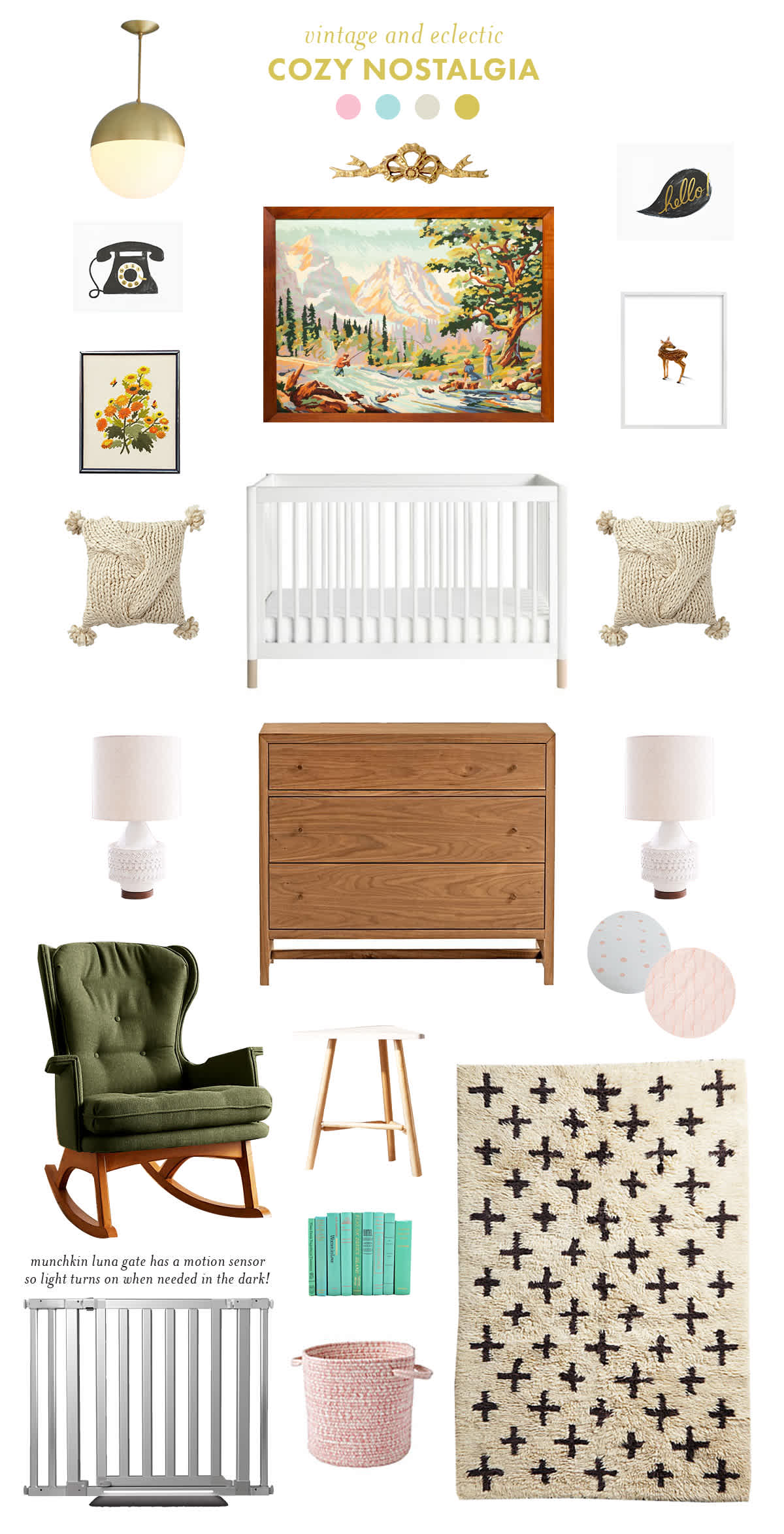 vintage eclectic baby room